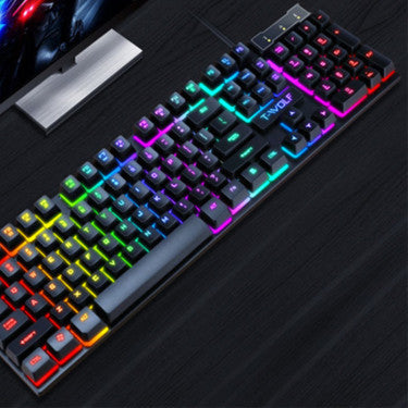 Gaming Usb Luminous Wired Keyboard Floating Manipulator with mouse or without mouse