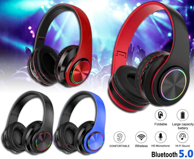 Super Bass Wireless Bluetooth Headphones Foldable Stereo Earphones Headsets Mic